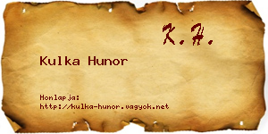 Kulka Hunor névjegykártya